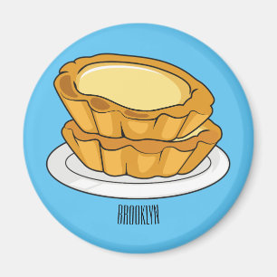 Íman Ilustração de desenho animado com tarte de ovo