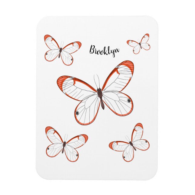 Íman Ilustração de desenho animado da borboleta (Vertical)