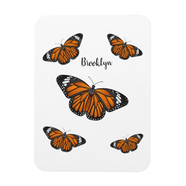Íman Ilustração de desenho animado da borboleta monarca (Vertical)
