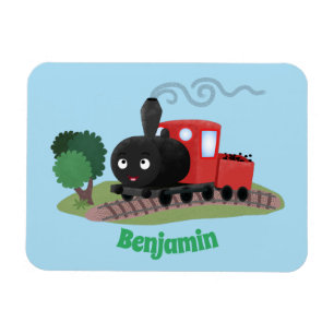 Íman Ilustração de desenho animado da locomotiva de c