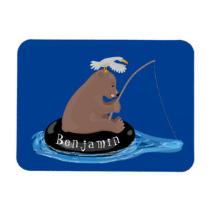 Íman Ilustração de desenho animado da pesca de filhot