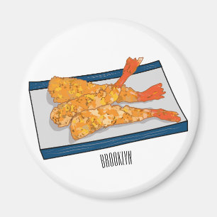 Íman Ilustração de desenho animado da tempura do Shrimp