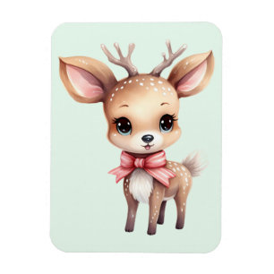 Íman Ilustração de desenho animado de adorável cervo be