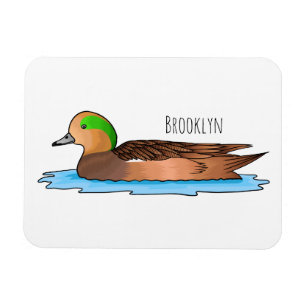 Íman Ilustração de desenho animado de ave-wigeon americ