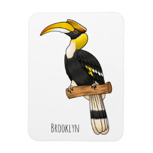 Íman ilustração de desenho animado de aves da folha de