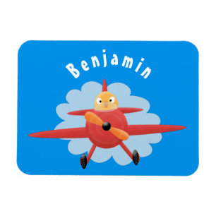 Íman Ilustração de desenho animado de avião vermelho