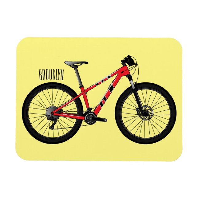 Íman Ilustração de desenho animado de bicicleta (Horizontal)