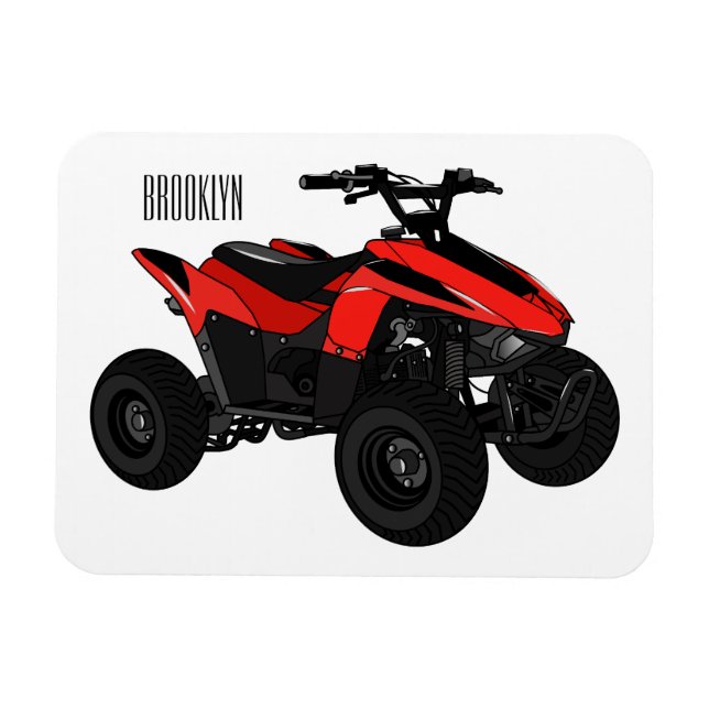 Íman Ilustração de desenho animado de bicicleta atv (Horizontal)