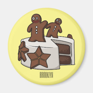 Íman Ilustração de desenho animado de bolo de gengibre