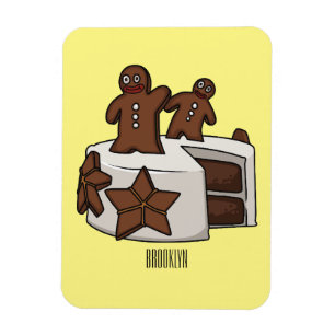 Íman Ilustração de desenho animado de bolo de gengibre