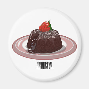 Íman Ilustração de desenho animado de bolo de lava de c