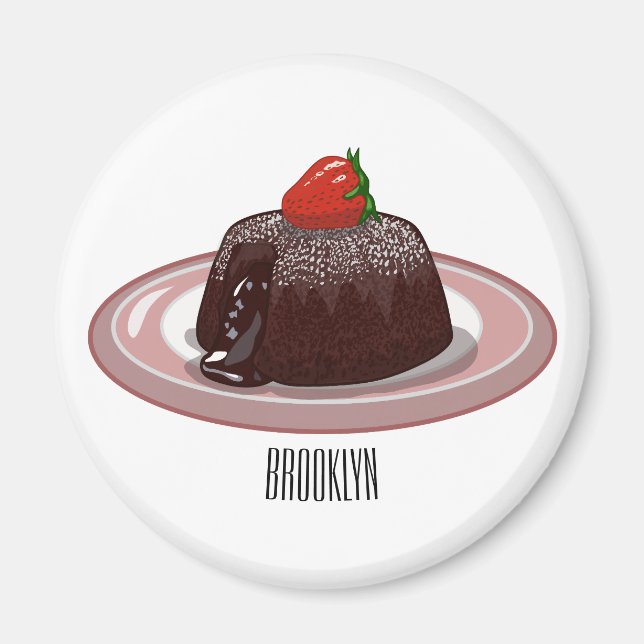 Íman Ilustração de desenho animado de bolo de lava de c (Frente)