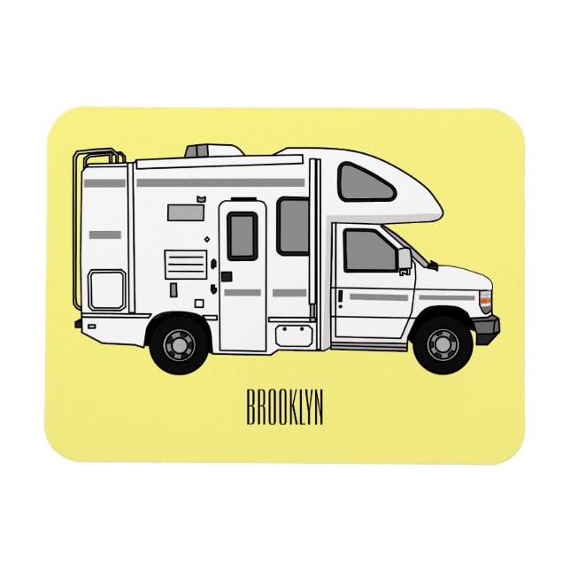 Íman Ilustração de desenho animado de Campervan (Horizontal)
