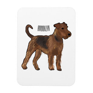 Íman Ilustração de desenho animado de cão Airedale terr