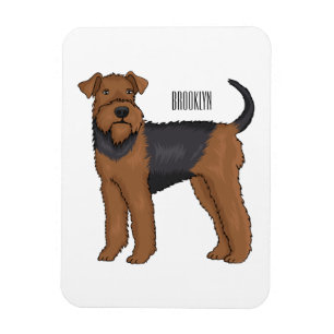 Íman Ilustração de desenho animado de cão Airedale terr
