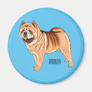 Íman Ilustração de desenho animado de cão Chow Chow