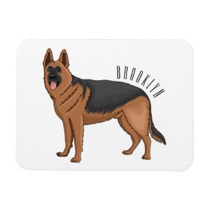 Íman ilustração de desenho animado de cão german shephe