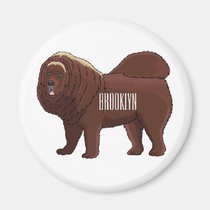 Íman Ilustração de desenho animado de cão Mastiff Tibet