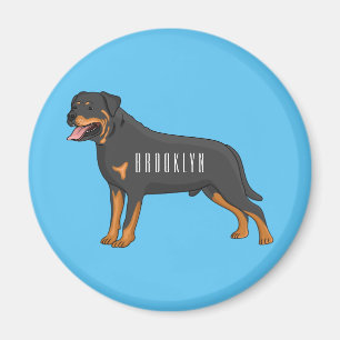 Íman Ilustração de desenho animado de cão rottweiler