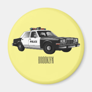 Íman Ilustração de desenho animado de carro da polícia