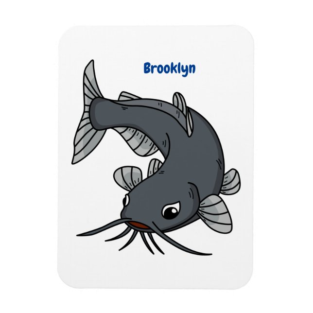 Íman Ilustração de desenho animado de catfish (Vertical)