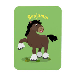 Íman Ilustração de desenho animado de cavalo de corte