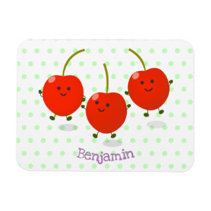 Íman Ilustração de desenho animado de cerejas vermelh