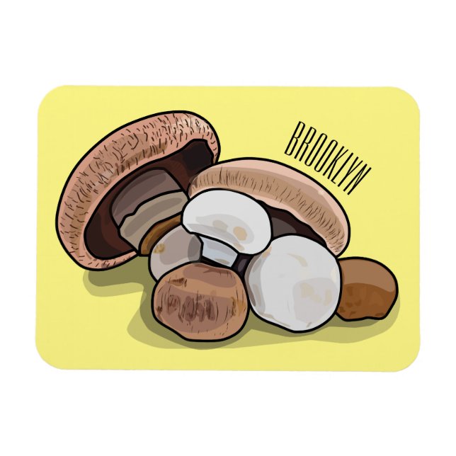 Íman Ilustração de desenho animado de cogumelo (Horizontal)