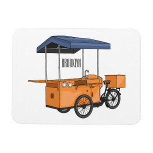 Íman Ilustração de desenho animado de comida de bicicle