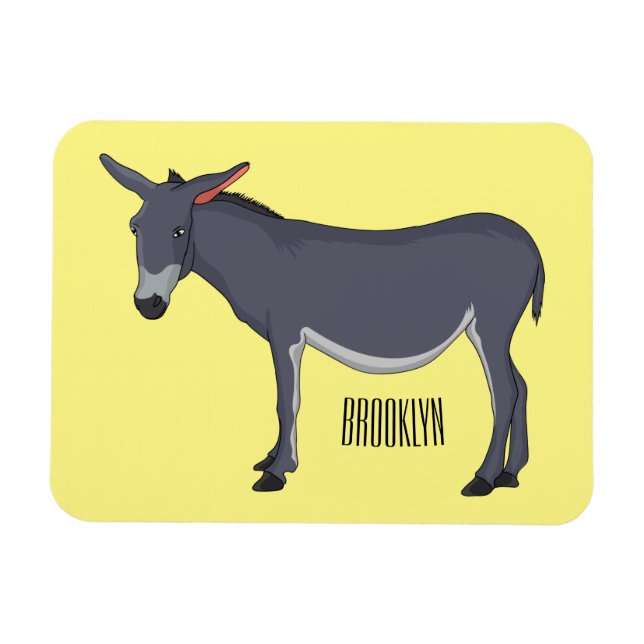 Íman Ilustração de desenho animado de Donkey (Horizontal)