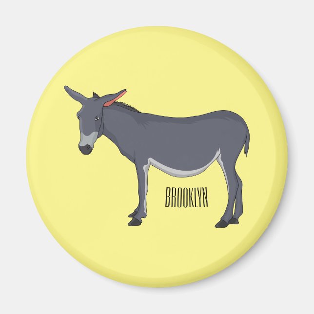 Íman Ilustração de desenho animado de Donkey (Frente)