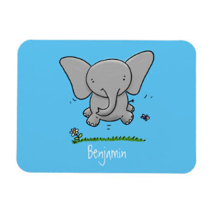 Íman ilustração de desenho animado de elefante de beb