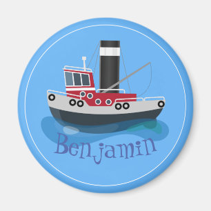 Íman Ilustração de desenho animado de embarcações d