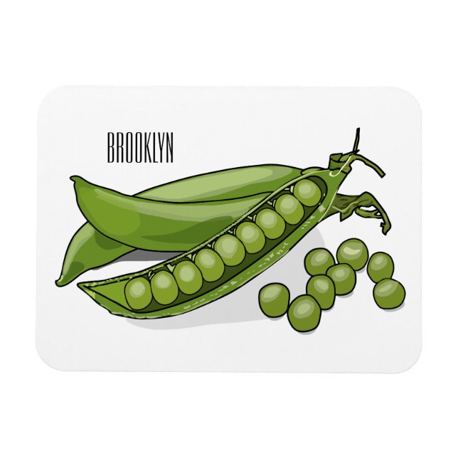 Íman Ilustração de desenho animado de ervilha (Horizontal)