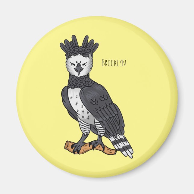 Íman Ilustração de desenho animado de Harpy eagle (Frente)