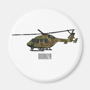 Íman Ilustração de desenho animado de helicóptero do ex