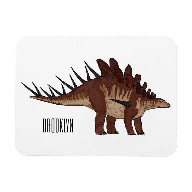 Íman Ilustração de desenho animado de Kentrosaurus (Horizontal)