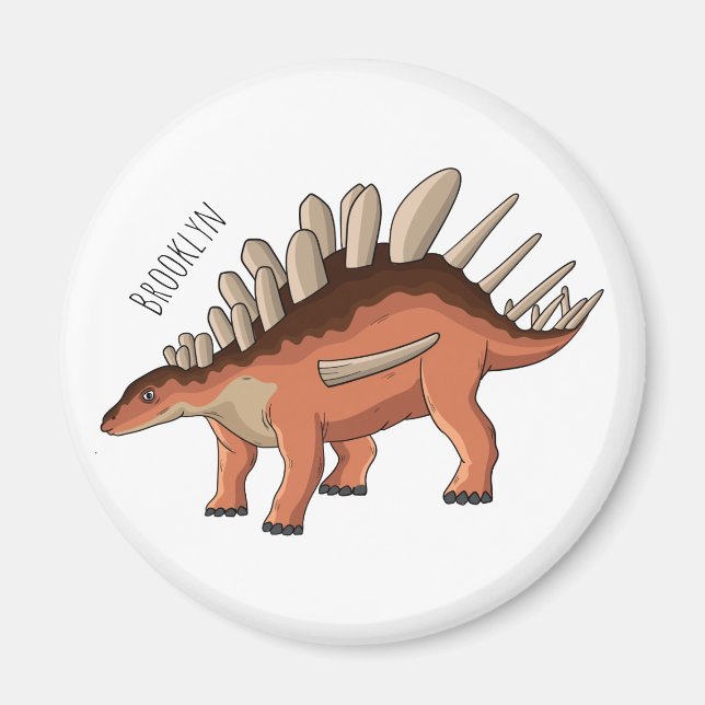 Íman Ilustração de desenho animado de Kentrosaurus (Frente)