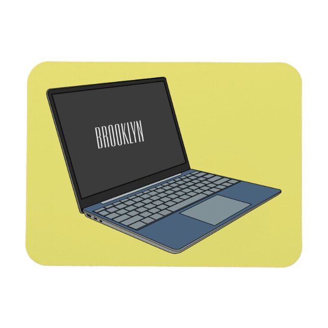 Íman ilustração de desenho animado de laptop (Horizontal)