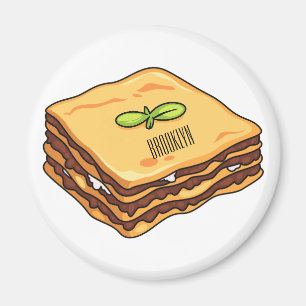 Íman Ilustração de desenho animado de Lasagna