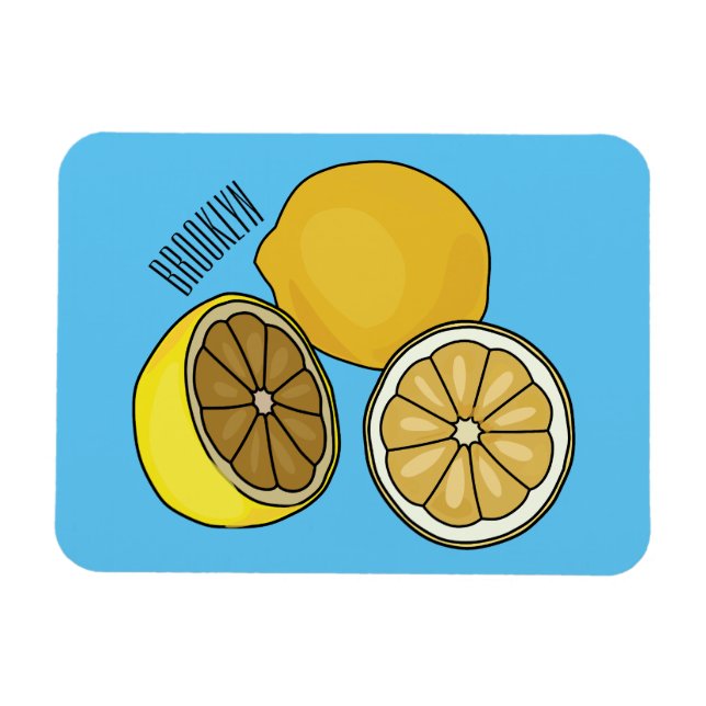 Íman Ilustração de desenho animado de limão (Horizontal)