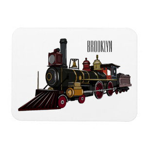 Íman Ilustração de desenho animado de locomotiva a vapo