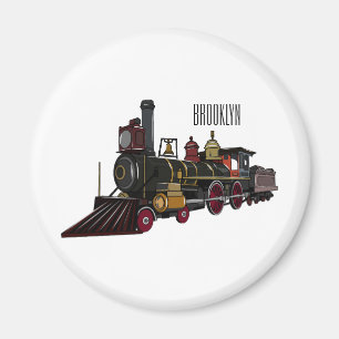Íman Ilustração de desenho animado de locomotiva a vapo