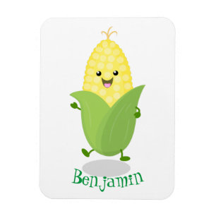 Íman Ilustração de desenho animado de milho feliz