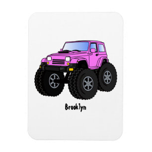 Íman Ilustração de desenho animado de monstro rosa