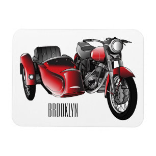 Íman Ilustração de desenho animado de motociclo Sidecar