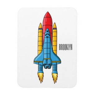 Íman Ilustração de desenho animado de navio-foguete