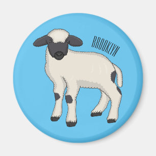 Íman Ilustração de desenho animado de ovelha Valais Bla