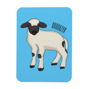 Íman Ilustração de desenho animado de ovelha Valais Bla