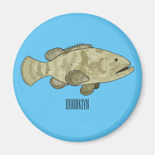 Íman Ilustração de desenho animado de peixe-grua